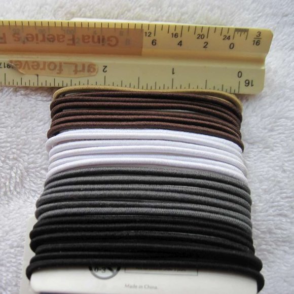 29 Goody Ouchless Java Bean Thin Skinny No Metal Elastic Hair Bands Ponytailers - Picture 2 of 6
